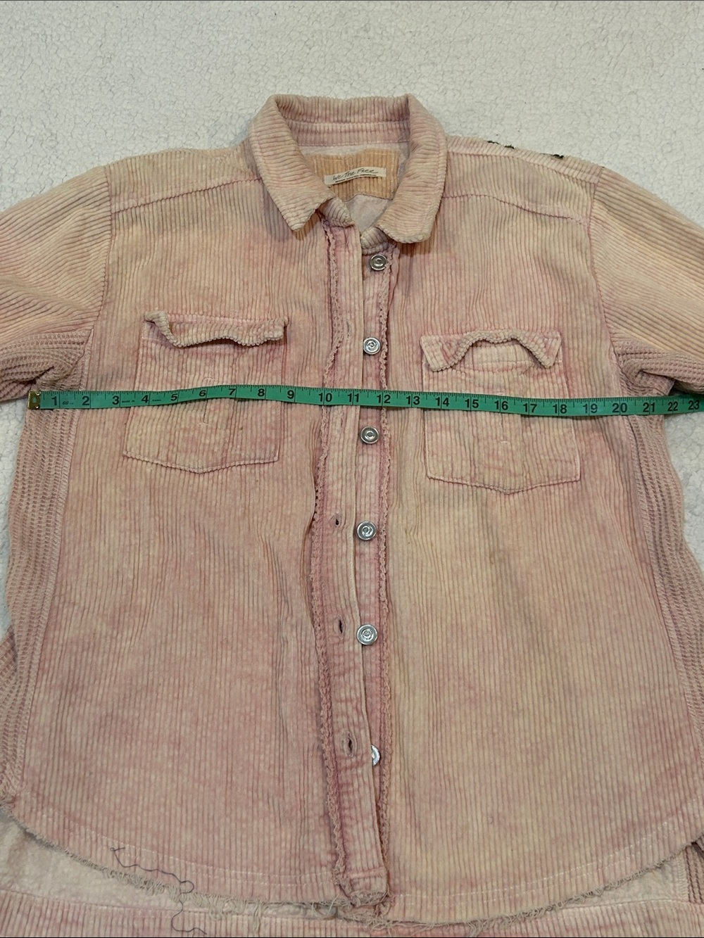 We The Free Dawn Break Pink Corduroy Jacket Medium Floral Embroidered Cotton - Picture 15 of 17